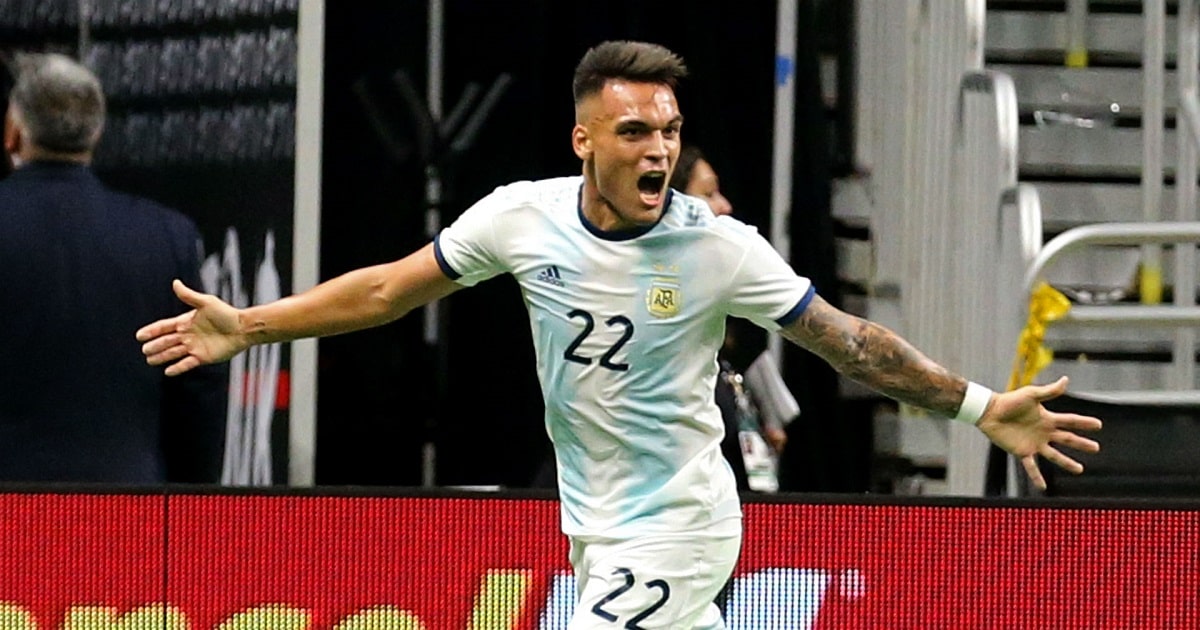 Lautaro Martínez na Copa 2022 pela seleção argentina.